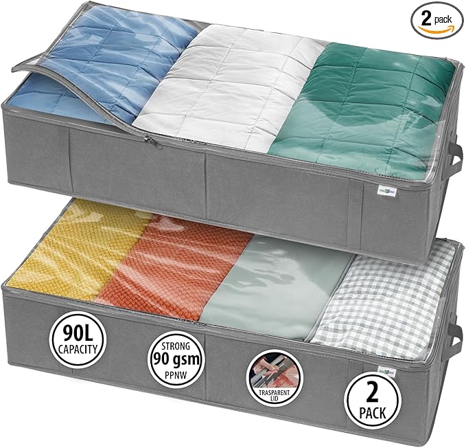 Closet Organizers and Storage, Grey, 2 Pack