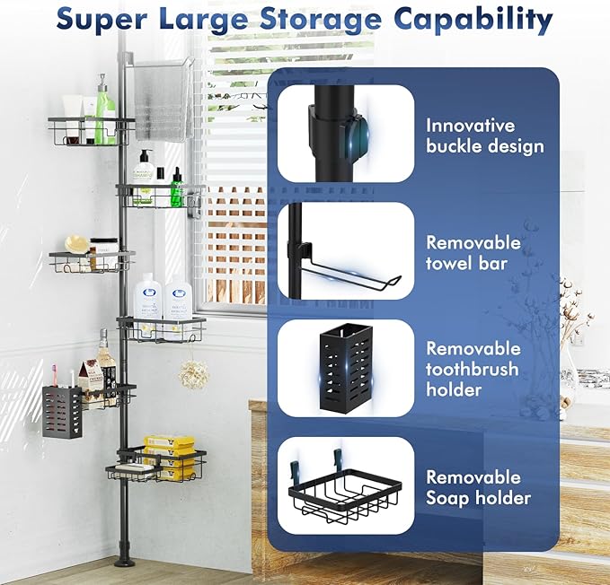 Shower Caddy Organizer Tension Pole