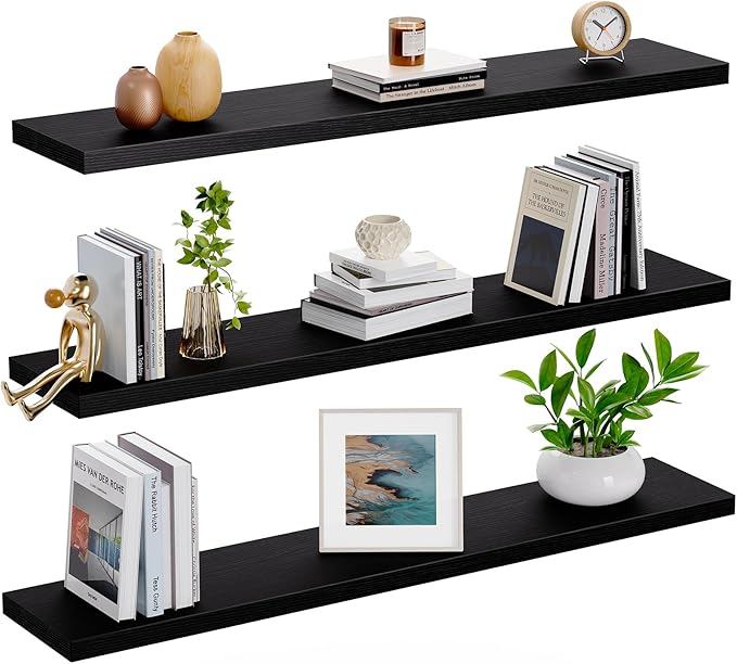 HOMEFURNISHING Floating Shelves, Wall Shelves for Living Room, Bedroom, Bathroom