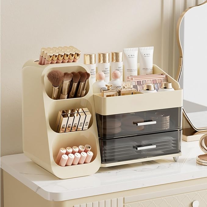 Large Makeup Organizer Countertop Skincare Organizers, Spacious Cosmetic Display Case for Vanity Organizers Storage, Waterproof Make Up Organizer for Bathroom, Birthday Gifts for Women, Cream
