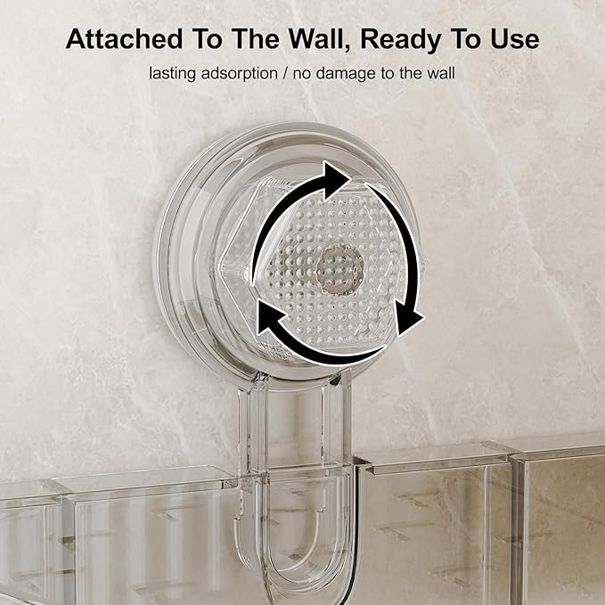 Adhesive Shower Caddy Suction Cup Shower Shelves for Inside Shower No Drilling Bathroom Organizers and Storage Corner Wall Shelf Rack Clear(clear,corner)