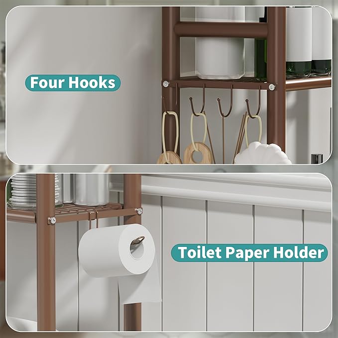 3-Tier Over The Toilet Storage Organizer, Bronze