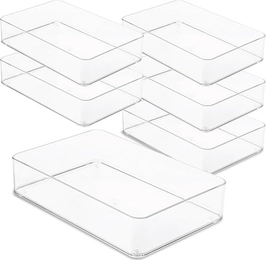 Plastic Clear Drawer Organizers. Bathroom. Kitchen, Bedroom, Utensils
