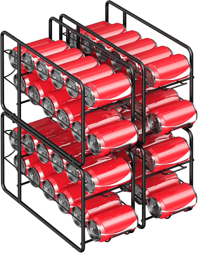 4 Pack Can Dispenser Rack, Black