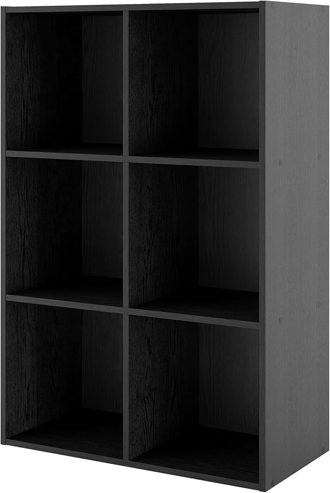 Homes, Inside + Out Apexa 6-Cube Storage Organizer Shelves, Black