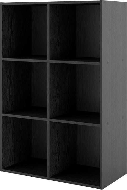 Homes, Inside + Out Apexa 6-Cube Storage Organizer Shelves, Black