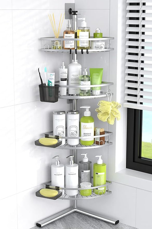 Standing Shower Caddy Corner, 4-tier Rustproof Shower Organizer Shelf
