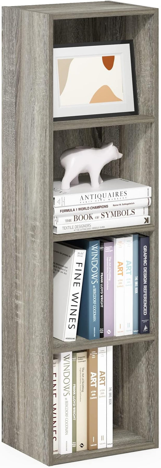 Furinno PASIR Book Shelf, 4-Tier Modern Bookshelf, French Oak
