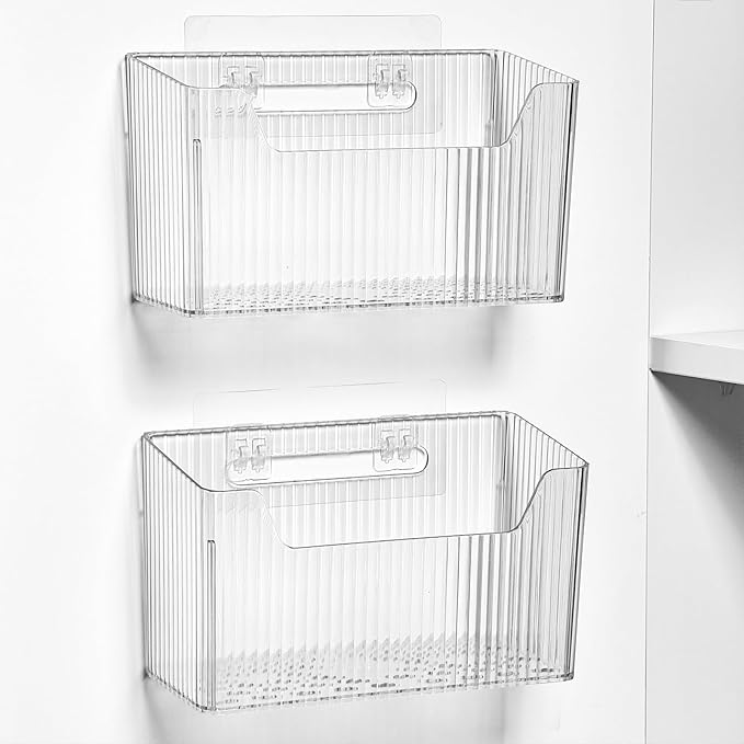 Sinnsally 2 Pack Cabinet Door Organizer, Clear White