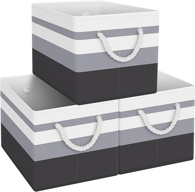 Fab totes Storage Bins 3-Pack, Gradient Grey