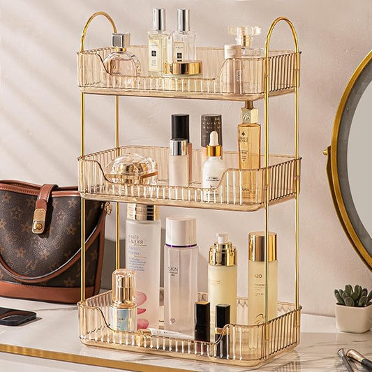 Bathroom Counter Organizer Countertop, 3 Tier Makeup Perfume Shelf Storage