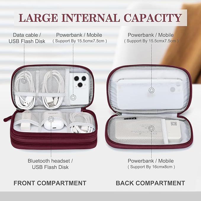 Electronic Organizer, Earphone Wine Red