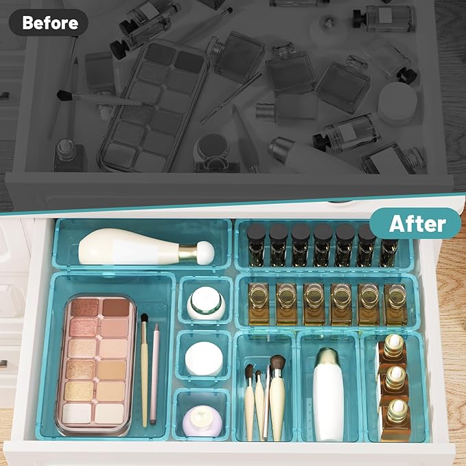 8 PCS Plastic Drawer Organizer Set