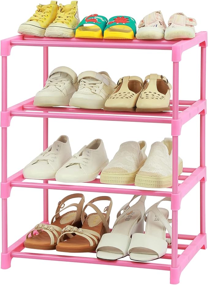 4-Tier Free Standing Shoe Racks for 6-8 Pairs Shoe Storage