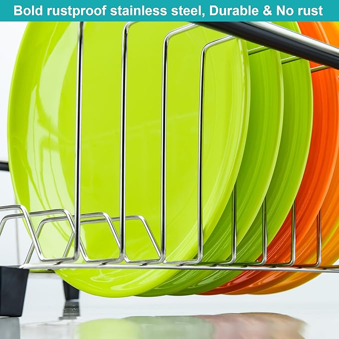 Expandable Multifunctional Dish Drying Rack, Rustproof Stainless Organizer