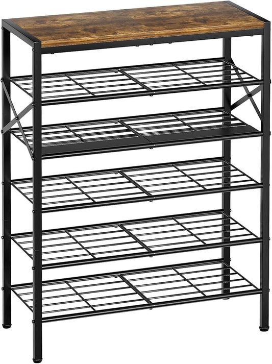 6-Tier Metal Shoe Rack Organizer Shoe Storage for Entryway 18-24 Pairs Narrow