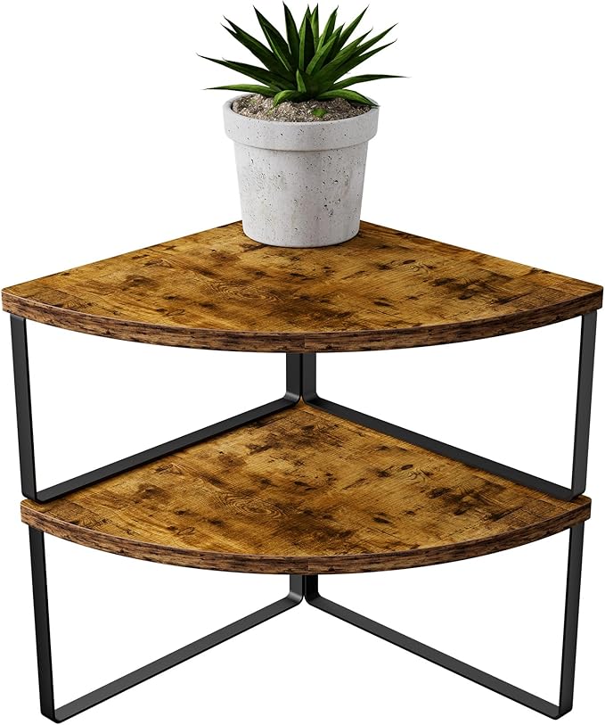Corner Shelf Countertop Organizer, Rustic Brown