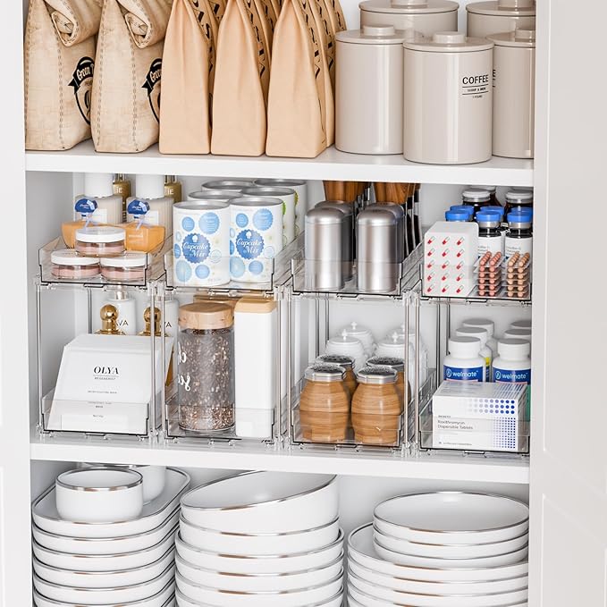 2 Tier Pull Out Cabinet Organizer and Medicine Cabinet Storage for Supplement