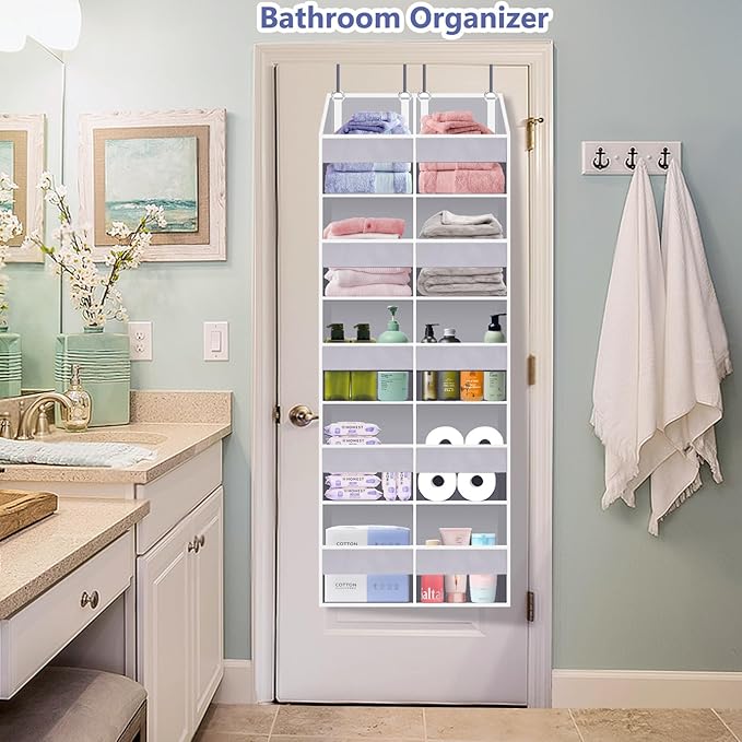 Heavy Duty Over The Door Organizer 5 Tiers, Light Gray