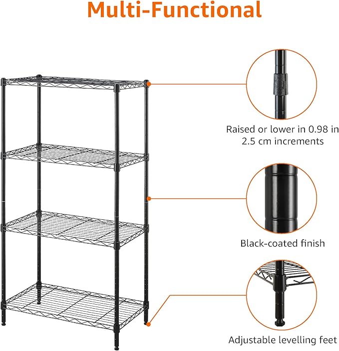 Amazon Basics 4-Shelf Steel Wire Storage Shelves for Garage