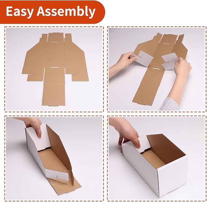 ZBEIVAN Cardboard Storage Bins Boxes 35 Packs 9.4x6x4.5 Inches, Easy Assembly Pantry Organizer Bins for Shelf, White