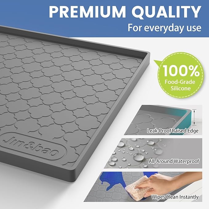 Jin&Bao Waterproof Under Sink Mat 40" x 19", Thick Silicone Mat Cabinet Protector for Kitchen and Bathroom, Shelf Liner, Home Organizer and Storage, Multipurpose Tray for Gadgets and Essentials