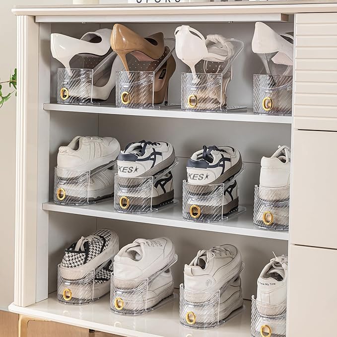 Shoe Slot Organizer 10 Pack, Clear, 10 Pack