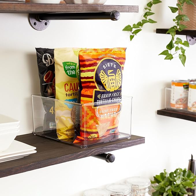 Stackable Storage Bin with Handles, Organize Pantry, Fridge, Or Freezer, Clear