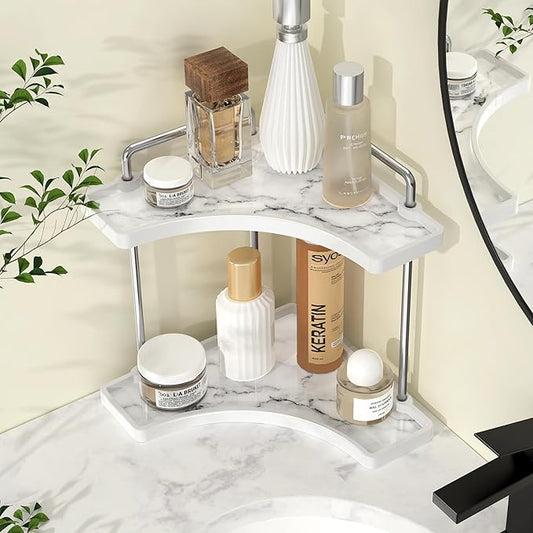 Ceramic Bathroom Corner Countertop Organizer