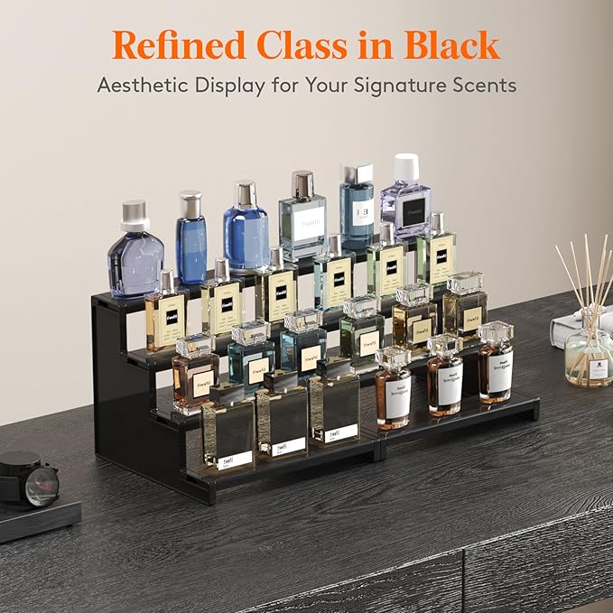 Lifewit Perfume Organizer, Bedroom Decor, Cologne Cupcake Stand, Tool-Free Assembly, Makeup Display Shelf for Vanity Bathroom Counter Storage, Black, 23 cm/9", 1 Pcs