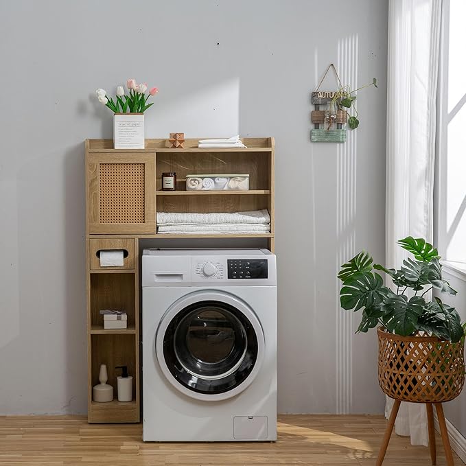 6Tier Over The Toilet Storage Cabinet, Burlywood