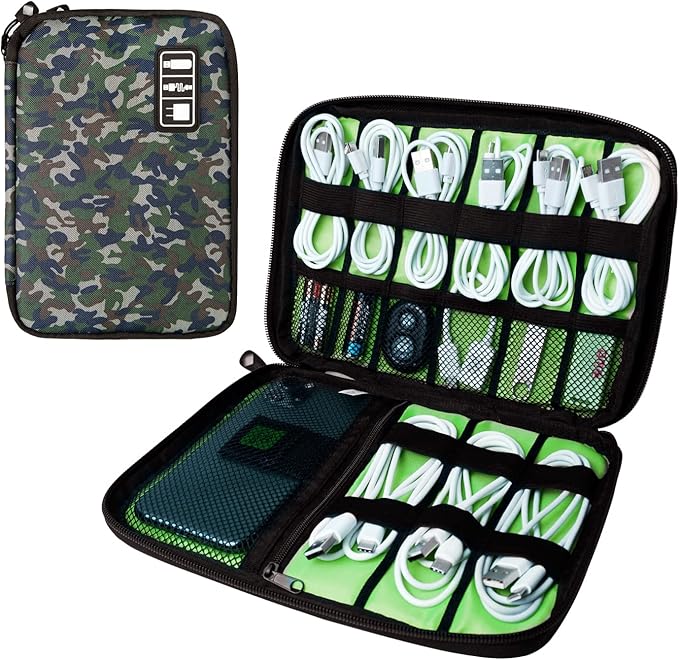 Electronics Travel Organizer, Business -Camouflage Green