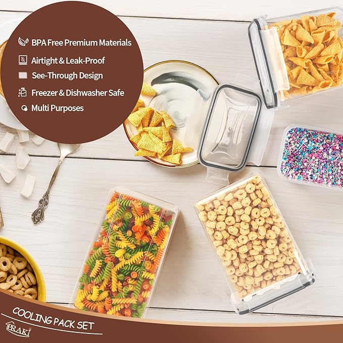 Airtight Food Storage Containers Set with Lids, 24 PCS, Grey