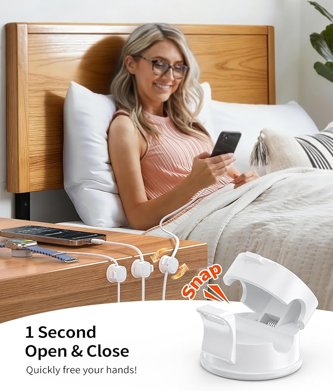 8 Pack Rotatable Cable Clips Cord Organizer,Desk Cable Management Accessory,Cord Clips,Adhesive USB Wire Holder Keeper Organizer for Home Office Desk Phone Car Wall Desktop Nightstand cable organizer