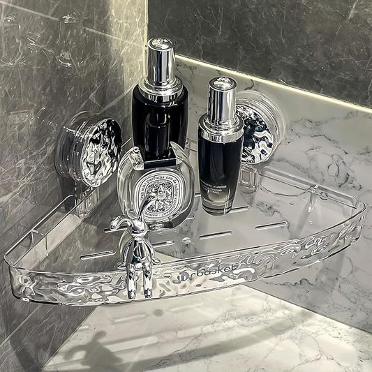 Corner Shower Caddy Suction Cup, Wall Mounted Suction Shower Rack Organizer