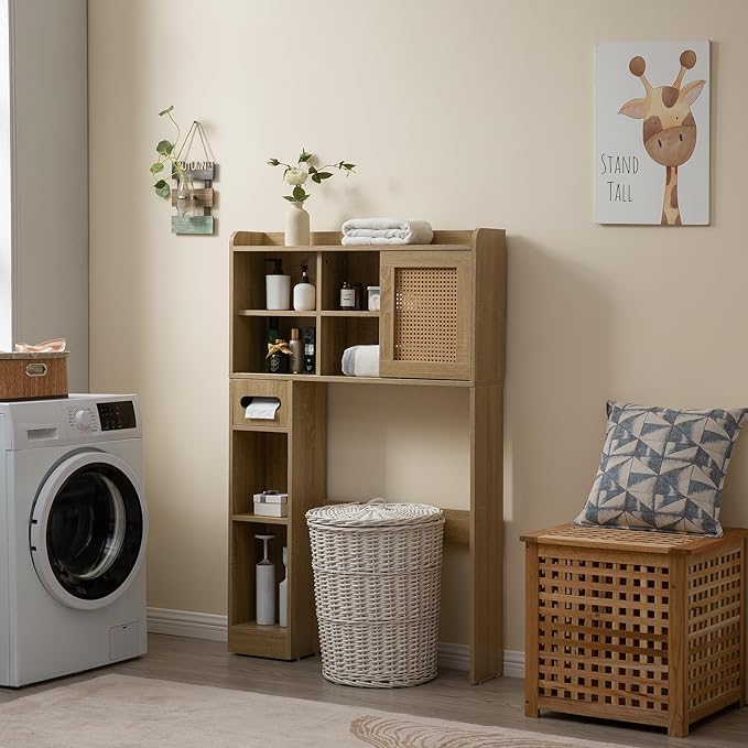 6Tier Over The Toilet Storage Cabinet, Burlywood