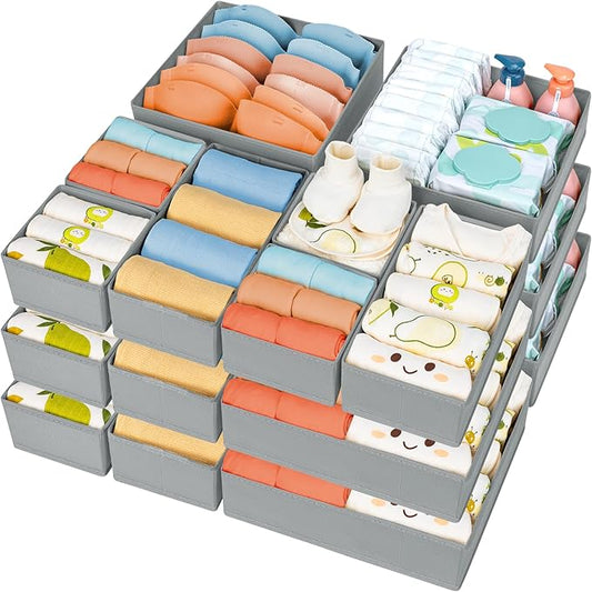 Drawer Organizer 15 Pack, Gray