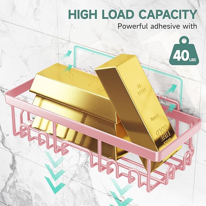 Large Capacity Shower Caddy 6-Pack, No Drilling & Rustproof