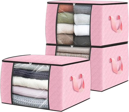 Fab totes 3 Pack Clothes Storage, Pink
