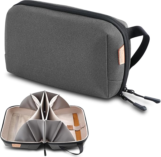 simtoper Electronic Organizer Travel Case Bag for Cables, Switch, SD card, Passport and More – Ultimate Protection & Portability Waterproof (Grey)