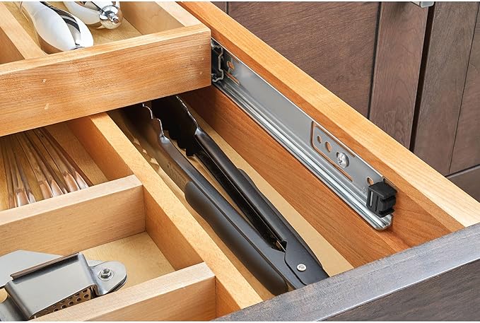 Maple Two-Tier Cutlery Replacement Drawer System w/BLUM Soft-Close for Face