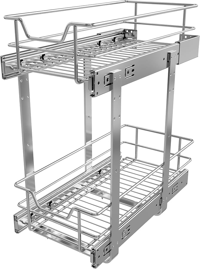 2 Tier Pull Out Cabinet Organizer 9" W X 17" D