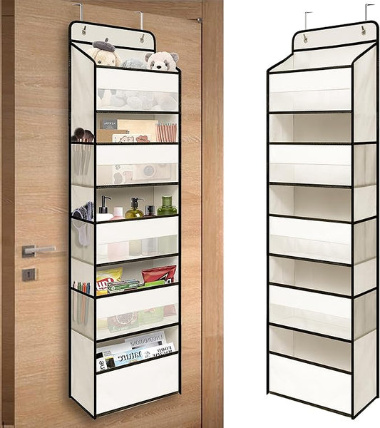 Over Door Organizer with 5 Large Pockets, White