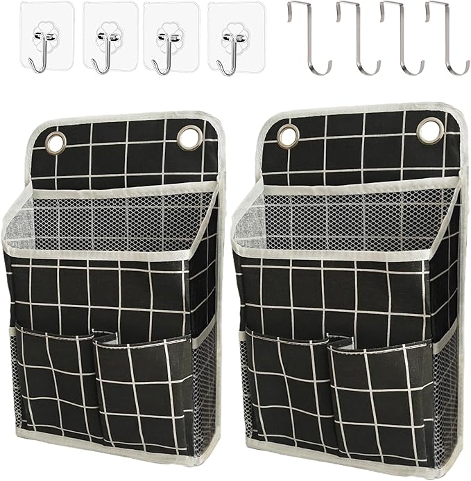 Hanging Basket for Organizing, Black Grid2