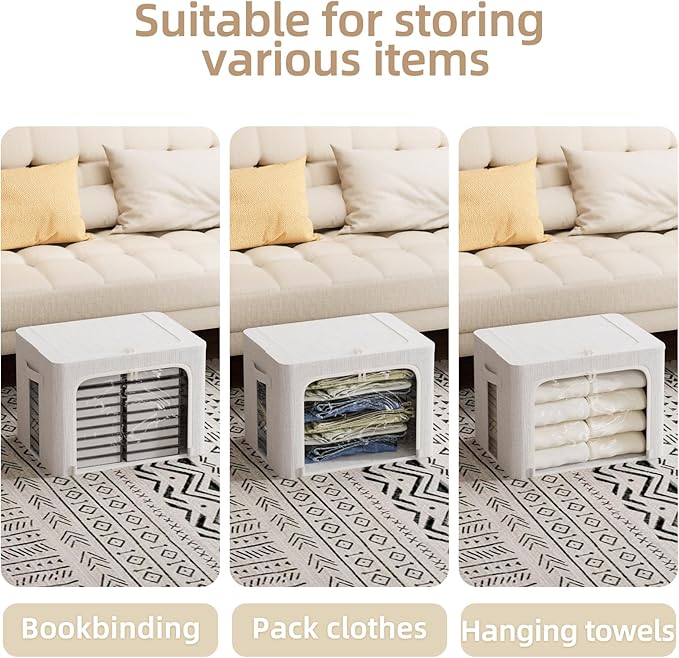 8 Pack Clothes Storage Bins, 19.7x15.7x13.8 inch)