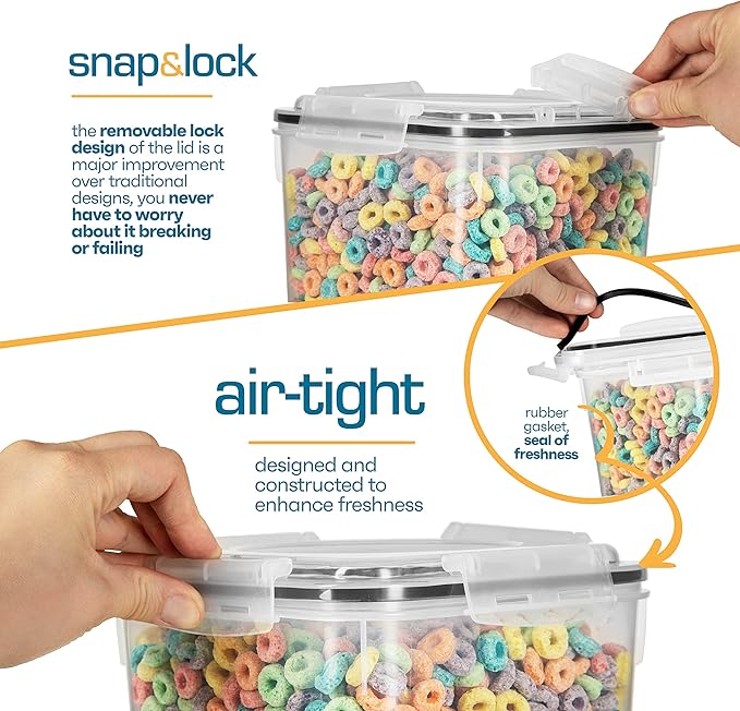 Flour Sugar Storage Containers (5.3L/4pk) Great Rice Canisters Sets For