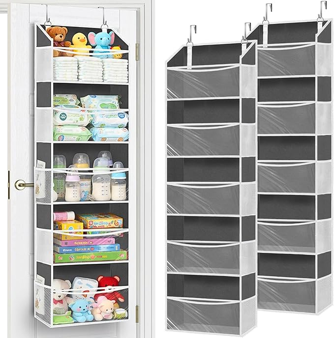 2 Pack Over Door Organizer with 5 Large Pockets