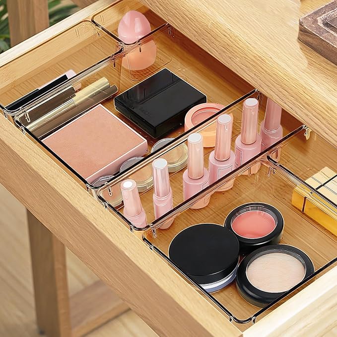 25 PCS Drawer Organizer Set, Champagne