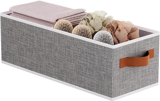 Fabric Storage Bin, Foldable Long Clothes Basket