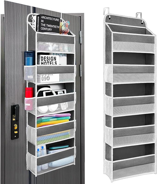 Ease of Assembly Over The Door Organizer, 5 Shelves & 8 Side Pockets